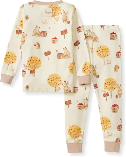 Vista 2 de Burt's Bees Baby Pijama de algodón orgánico para niños, conjunto de pijama Paquete de 1 temporada de Apple