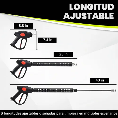 Vista 6 de M MINGLE Kit de manguera y pistola para lavadora a presión, manguera