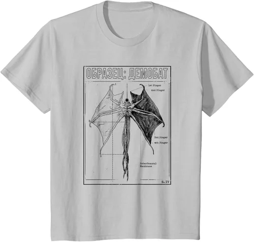 Vista 7 de Stranger Things 4 Demobat Biology Camiseta, Blanco, S