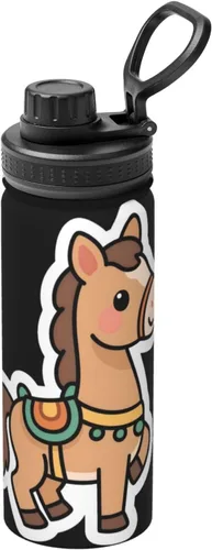 Vista 10 de Abstract flowers Printed Insulated Water Bottle, 18oz Stainless Steel Funny Travel Mug, Leakproof Hot & Cold for Sports, Gym, Hiking