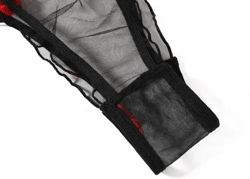 Vista 139 de Avidlove - Conjunto de brasier y braga con volantes, conjunto de lencería tipo babydoll de malla
