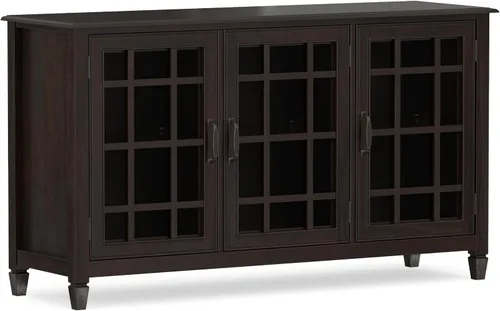 Vista 32 de SIMPLIHOME Connaught - Armario de madera maciza de 60 pulgadas de ancho, color negro