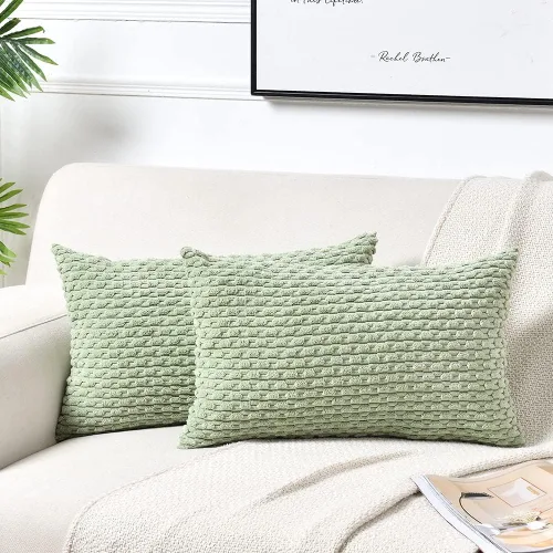 Vista 15 de Fancy Homi - Juego de 2 fundas de almohada decorativas de color rosa polvoriento de 30.5 x 30.5 cm con pompones para sofá cama, decoración moderna