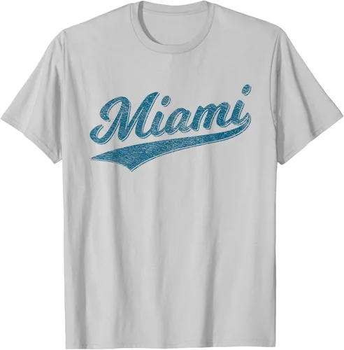 Vista 38 de Camiseta de estilo vintage de Miami Florida VARSITY SCRIPT Sports, gris, S
