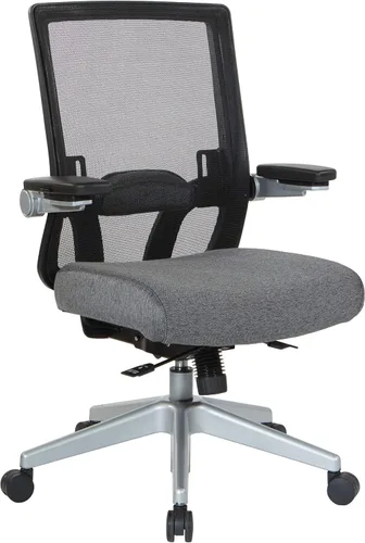 Vista 11 de Space Seating Serie 867 Silla de gerente ajustable con respaldo de malla transpirable, soporte lumbar y brazos abatibles acolchados, asiento de tela