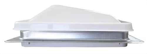 Vista 2 de Class A Customs - Ventilación de techo RV de 12 voltios de 14 pulgadas con tapa blanca estilo cuña - Masilla y tornillos 71112A-PS