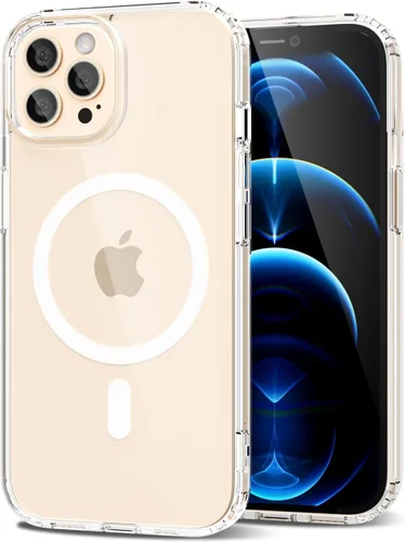Vista 10 de oakxco Funda magnética transparente compatible con Magsafe, bonita funda delgada y transparente de poliuretano termoplástico no amarillenta, carcasa