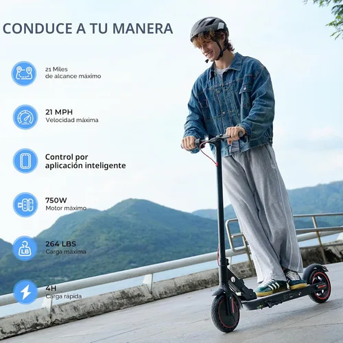 Vista 2 de Scooter eléctrico - Scooter eléctrico de 500 W para adultos