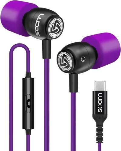 Vista 20 de Auriculares con cable Ludos Clamor, auriculares intraaurales, 5 años de garantía, auriculares con micrófono, auriculares con aislamiento de ruido