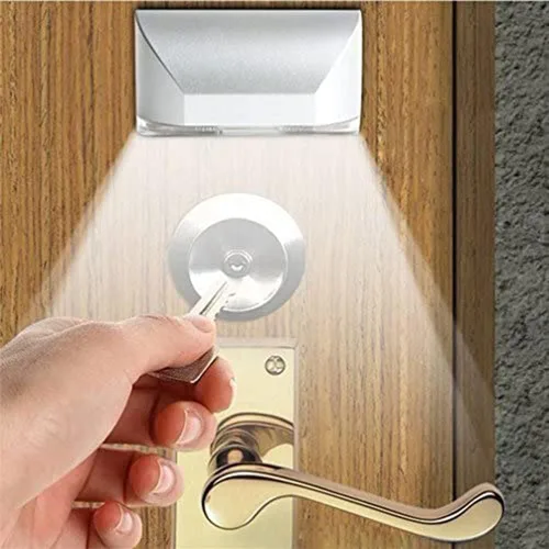 Vista 8 de Lámpara de luz de ojo de cerradura con batería PIR infrarrojo IR inalámbrico sensor automático detector de movimiento de puerta con 4 bombillas LED