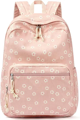 Vista 15 de mibasies Linda mochila escolar y de pana preppy para niñas Arco beige