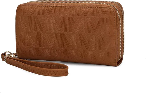Vista 77 de MKF Collection Mia K - Cartera de pulsera para mujer, pequeña cartera de cuero vegano para tarjetas de crédito con cremallera y bolsillo