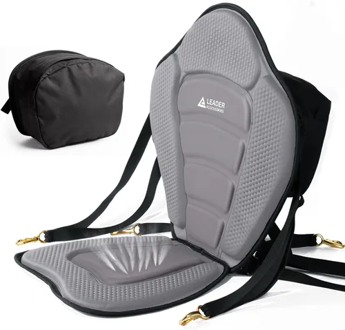 Vista 8 de Asiento para kayak o bote de Leader Accessories de lujo con soporte trasero - Cojín de asiento de silla de kayak de lujo con bolsa