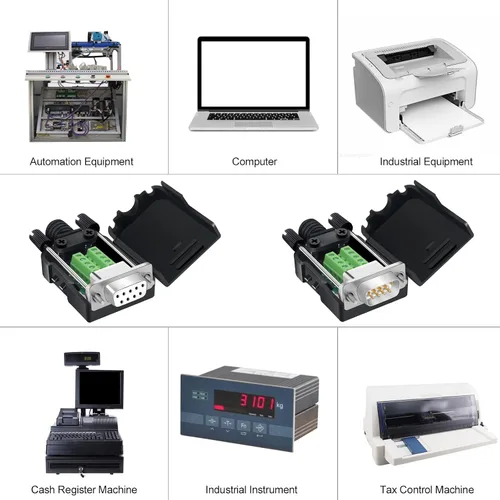 Vista 7 de 10 conectores DB9 macho Breakout, conectores RS232 de 9 pines, placa de módulo adaptador serie D-SUB RS485 sin soldadura con terminales de tornillo