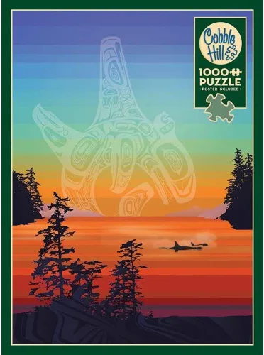 Vista 2 de Cobble Hill - Rompecabezas de 1000 piezas, colores de la costa de Salish, póster de muestra incluido