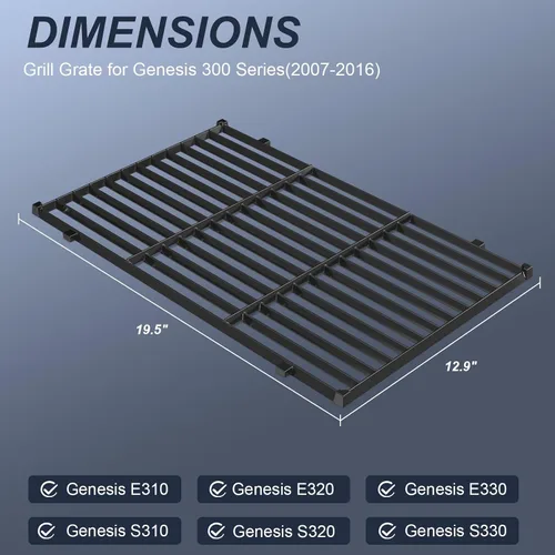Vista 4 de Piezas de parrilla para Weber Genesis 300 (control frontal, 2007-2016) Genesis E310 S310 E/S320 E/S330 17.5 "Barras aromatizantes 7620 7622