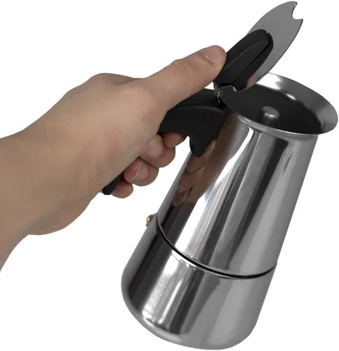 Vista 6 de Home Basics EM00248 - Máquina de café expreso de acero inoxidable de 2 tazas, color plateado