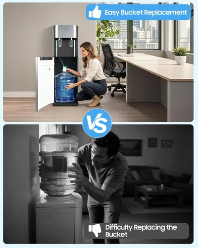 Vista 7 de Dispensador de enfriador de agua para botella de 5 galones, 3 ajustes de temperatura Bottom Loading Water Dispenser with Anti-Dry