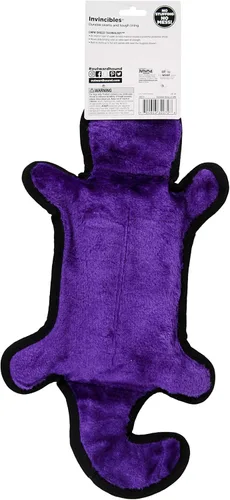 Vista 3 de Outward Hound Durablez Gecko - Juguete de peluche grande sin relleno para cachorros y perros, interactivo, suave pero resistente, sin ensuciar Geco