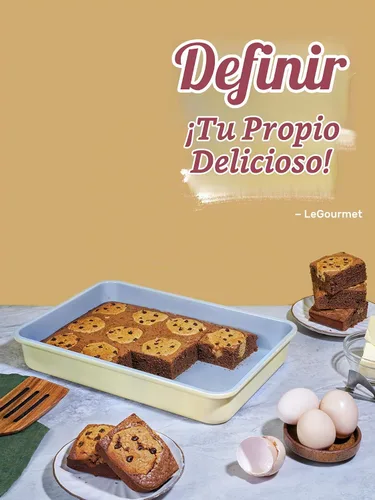 Vista 3 de LeGourmet Bandeja rectangular antiadherente para hornear de 9 x 13 pulgadas, revestimiento de cerámica, no tóxico, acero aluminizado resistente a