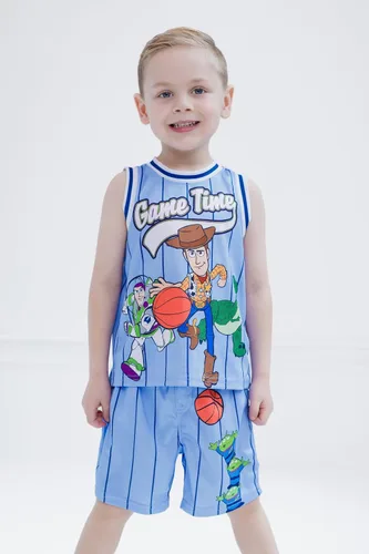 Vista 2 de Conjunto de playera y pantalones cortos de baloncesto para niños de Disney – Atuendo deportivo para niños pequeños y grandes (2T-10/12)