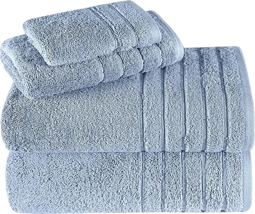 Vista 14 de Towels Beyond - Juego de toallas de lujo de 4 piezas, fabricadas con 100% algodón turco, altamente absorbentes y cómodas, incluye 2 toallas de baño