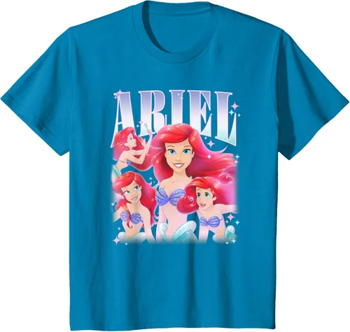 Vista 47 de Disney Camiseta de la princesa Ariel de la Sirenita Multi Pose, Negro