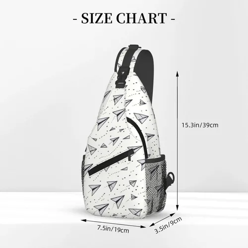 Vista 2 de Small Crossbody Bags for Women Men - Vintage Paper Airplane Print Adjustable Shoulder Bag Fanny Packs Belt Sling Bag Crossbody Purses Backpack for