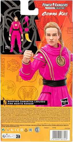 Vista 6 de Hasbro Power Rangers x Cobra Kai Ligtning Collection - Figura de guardabosques Samantha LaRusso rosa de Mantis (5.9 in)