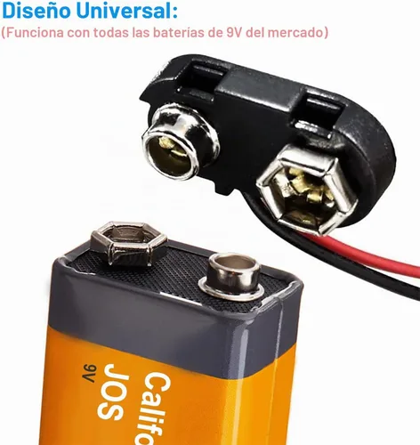 Vista 2 de California JOS 3 conectores de batería de 9 V, conector de hebilla de 9 voltios, carcasa de plástico duro utilizado en experimentos de estudiantes u