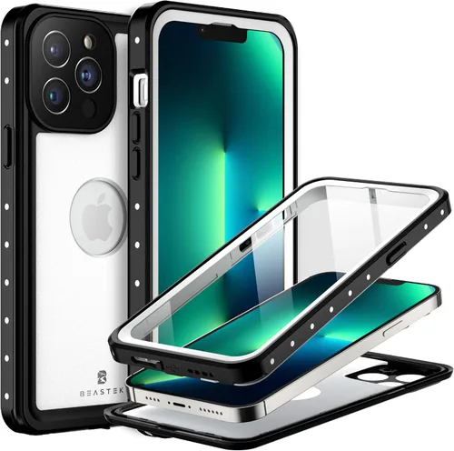 Vista 14 de BEASTEK Funda impermeable para iPhone 13 Mini, serie NRE a prueba de golpes a prueba de polvo bajo el agua IP68 con protector de pantalla integrado