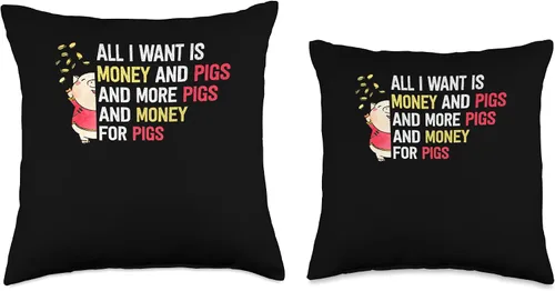 Vista 3 de All I Want Is Money Mini Pig Miniature Pigs Gift All I Want is Money and Mini Pet - Almohada para dueño de cerdos en miniatura, 16 x 16 pulgadas