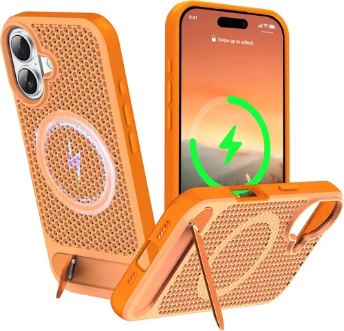 Vista 50 de Funda magnética de disipación de calor para iPhone 13 Pro Max, para MagSafe, protección contra caídas Coolingf, funda con función atril ajustable