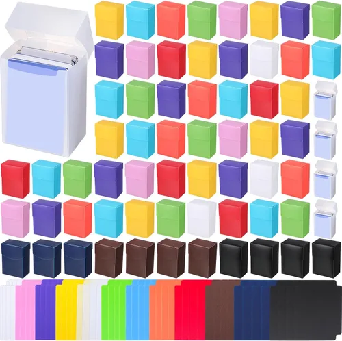 Vista 8 de Leyndo Paquete de 12 cajas de cartas TCG, caja de almacenamiento de tarjetas intercambiables, gran capacidad con divisores, se adapta a más de 80