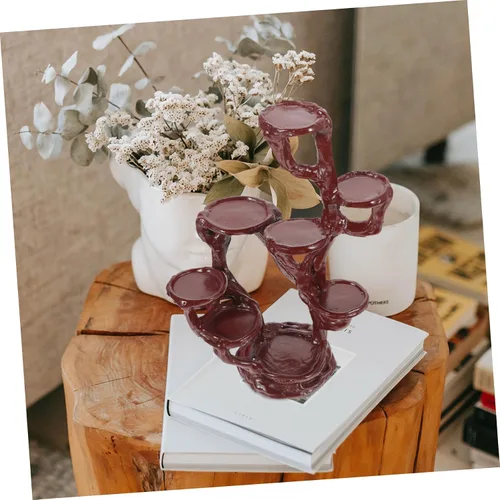 Vista 2 de Yardwe Elegante soporte de planta de resina elevada para maceta, base estable para soporte de bonsái de resina