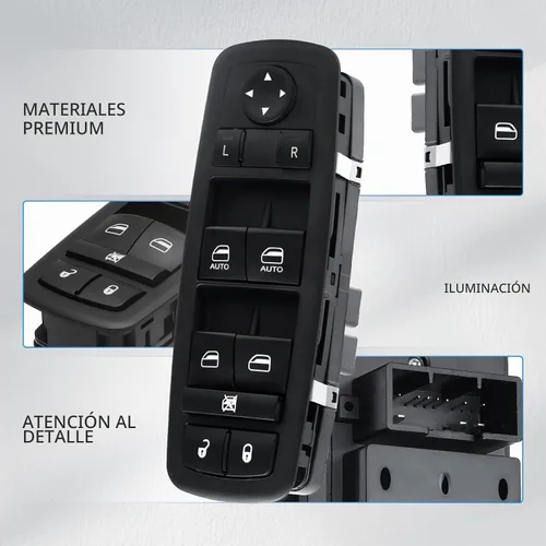 Vista 3 de Interruptor de control de ventana eléctrica Lado del conductor delantero 11 pines Compatible con Dodge Durango 2011-2013, Jeep Grand Cherokee