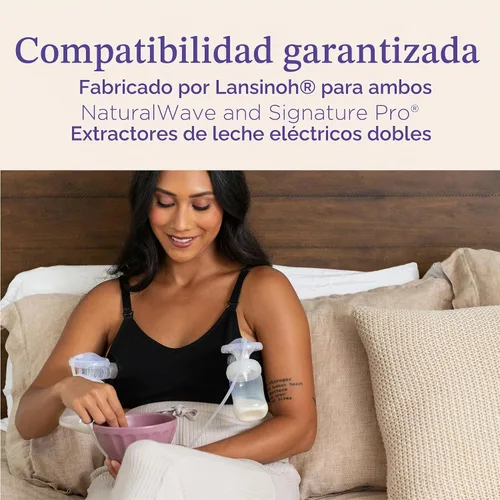 Vista 7 de Lansinoh - Juego de bombeo extra para extractores de leche NaturalWave y Signature Pro Piezas de repuesto para bombas con botellas, tubos y bridas