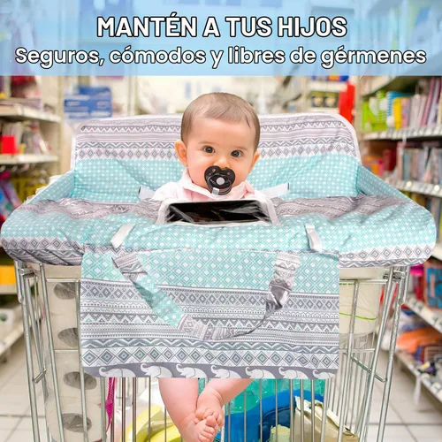 Vista 2 de Funda para carrito de compras para bebé 2 en 1 Funda para silla alta con arnés de seguridad Multifuncional Patrón de dinosaurio Cubiertas de carrito