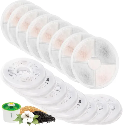 Vista 8 de Paquete de 6 filtros de repuesto para fuente de agua para gatos, para dispensador de agua de flores de 3 L, filtro automático para fuente