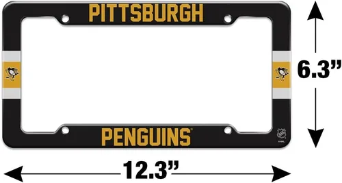 Vista 4 de GRAPHICS & MORE Marco de placa de matrícula con logotipo de Pittsburgh Penguins