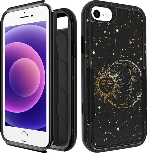 Vista 47 de Funda para iPhone SE 2020/2022/3ª generación, para iPhone 8/7, funda protectora resistente con diseño de flor linda para mujeres, hombres, niñas