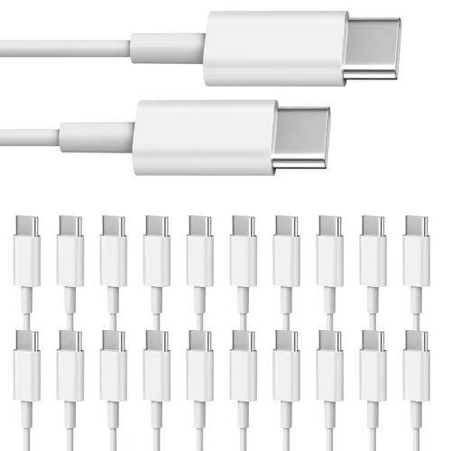 Vista 5 de Cable USB C a USB C, paquete de 10 unidades, cable de carga rápida tipo C Blanco