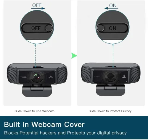 Vista 5 de NexiGo Cámara web AutoFocus 1080P con micrófono y cubierta de privacidad, cámara web USB de transmisión empresarial, Plug and Play, para clase