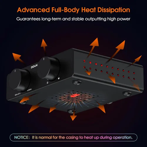 Vista 5 de Douk Audio A5 Amplificador Estéreo de 2 Canales TPA3255, 300 Vatios x2 Mini amplificador de audio de alta fidelidad Clase D para sistema de cine