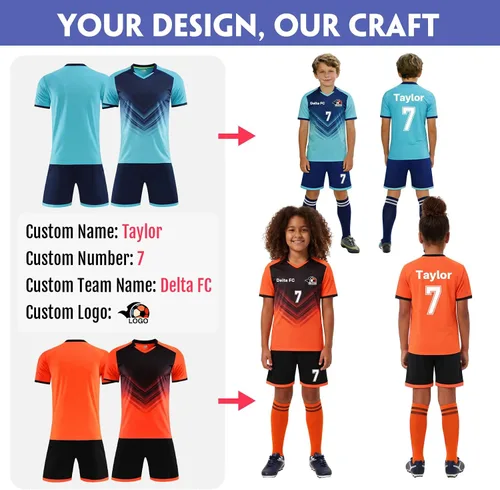 Vista 4 de LAIFU Camiseta de Fútbol Personalizada para Adultos y Niños - Camiseta de Fútbol Personalizada con Nombre, Número y Logo