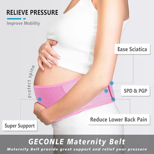 Vista 2 de Cinturón de maternidad para el vientre, cinturón de apoyo para el embarazo, cinturón de apoyo abdominal suave y transpirable, alivia el dolor