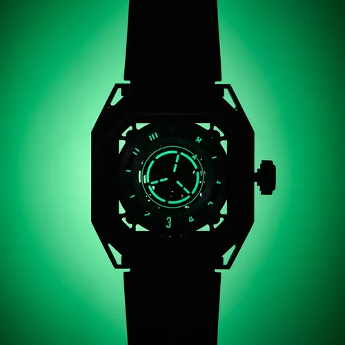 Vista 3 de OBLVLO Luxury Brand Cool Luminous Men Sport Watch Self-Wind Mechanical Automatic Watch Square Waterproof Rubber Watch AK