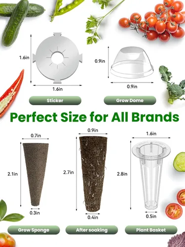 Vista 2 de Kit de germinación de semillas inbloom Grow Anything para AeroGarden, Ahopegarden, GARDENCUBE, iDoo, sistema de cultivo hidropónico MUFGA