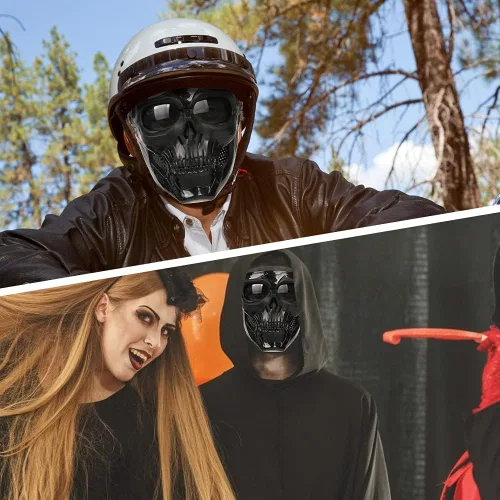 Vista 7 de Outamateur Máscara de calavera para montar en carretera, gafas de moto UV