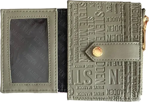 Vista 2 de Steve Madden Cartera de tarjetas en relieve e impresión, Salvia, Steve Madden Estuche para tarjetas